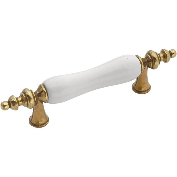 Hickory Hardware Tranquility P703-W White Ceramic Bar Drawer Pull Handle - Picture 1 of 5